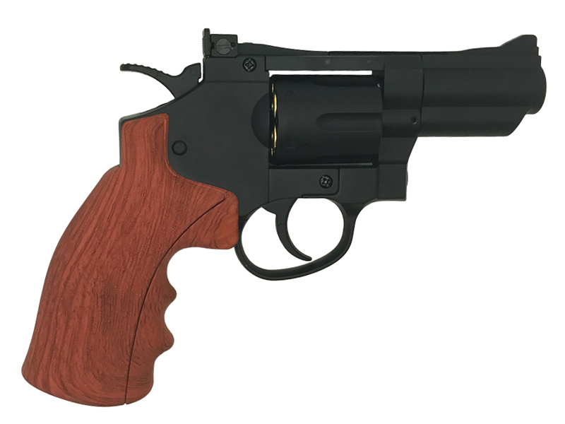 Huntex 2.5″ Co2 Revolver (4.5mm-BK-Wood Grip)