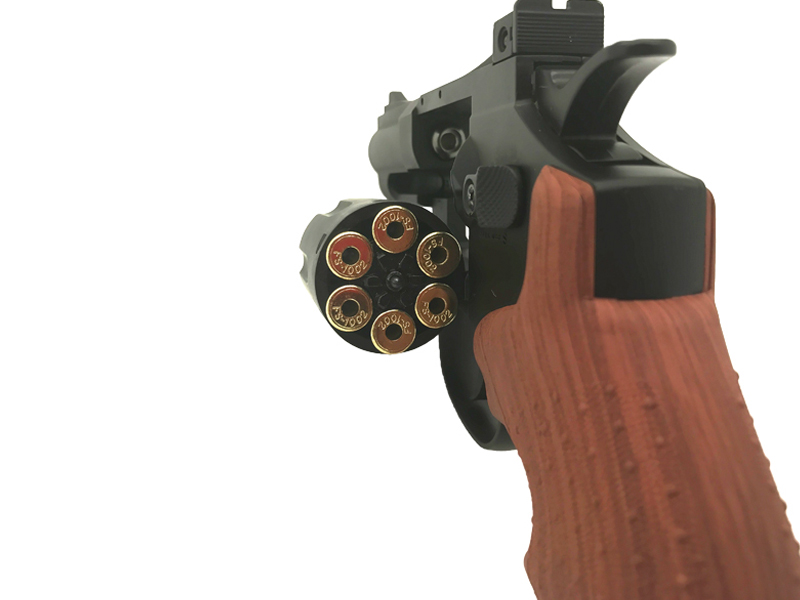 Huntex 2.5″ Co2 Revolver (4.5mm-BK-Wood Grip)