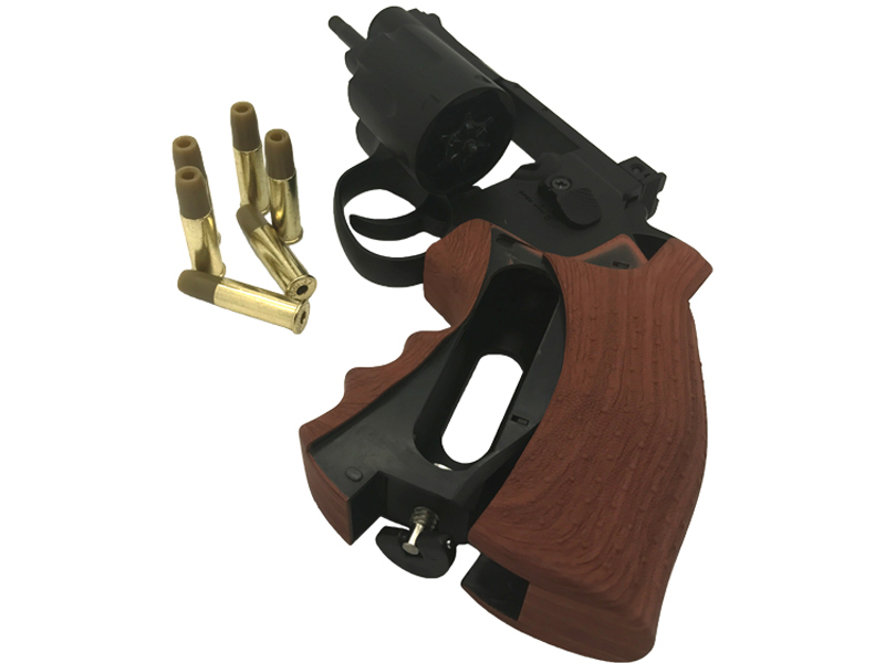 Huntex 2.5″ Co2 Revolver (4.5mm-BK-Wood Grip)