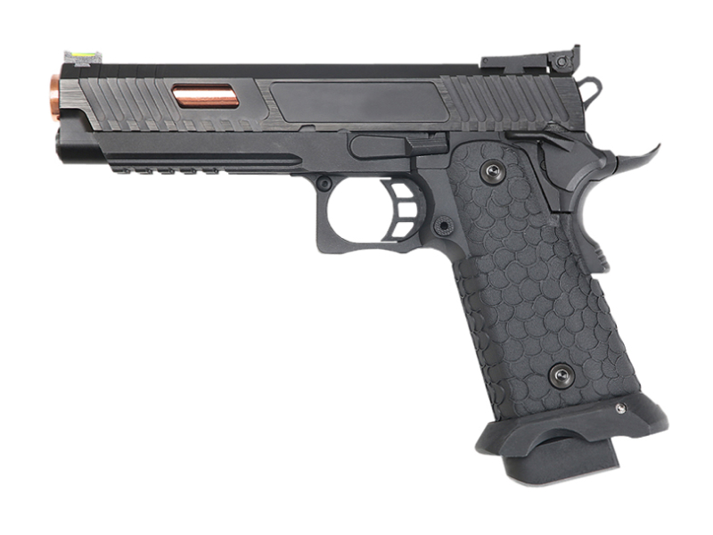 KLI JW3 Baba Yaga Hi-Capa 5.1 Co2 Blowback Pistol (Rose Gold Barrel – 4.5mm/.177 – Black)