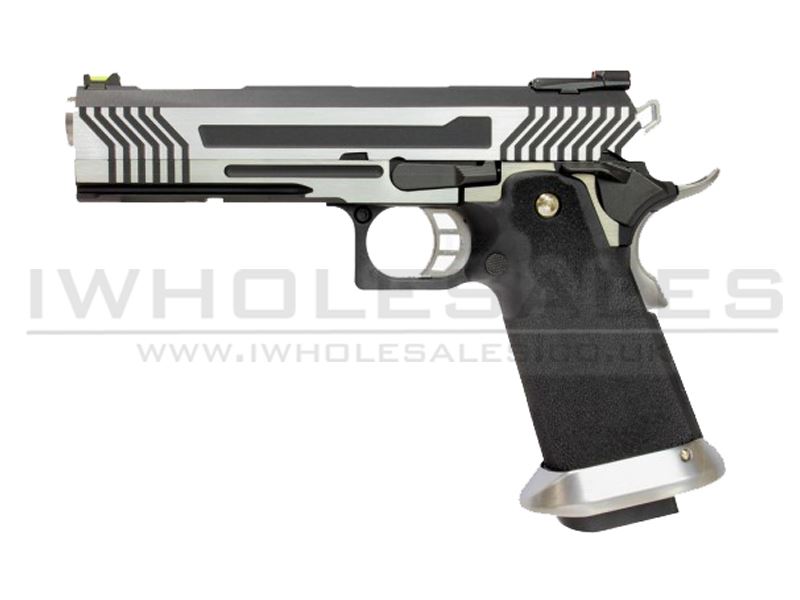 (Archived) Armorer Works Custom Hi-Capa Co2 Blow Back (Full Silver Slide – Black Frame – AG-HX1101 – 4.5mm) (Archived) Armorer Works Custom Hi-Capa Co2 Blow Back (Full Silver Slide – Black Frame – AG-HX1101 – 4.5mm)