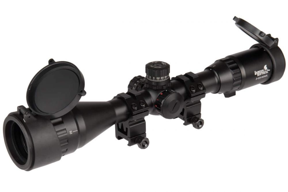 Lancer Tactical Scope 3-12×40 Mildot Red/Blue/Green (Black)